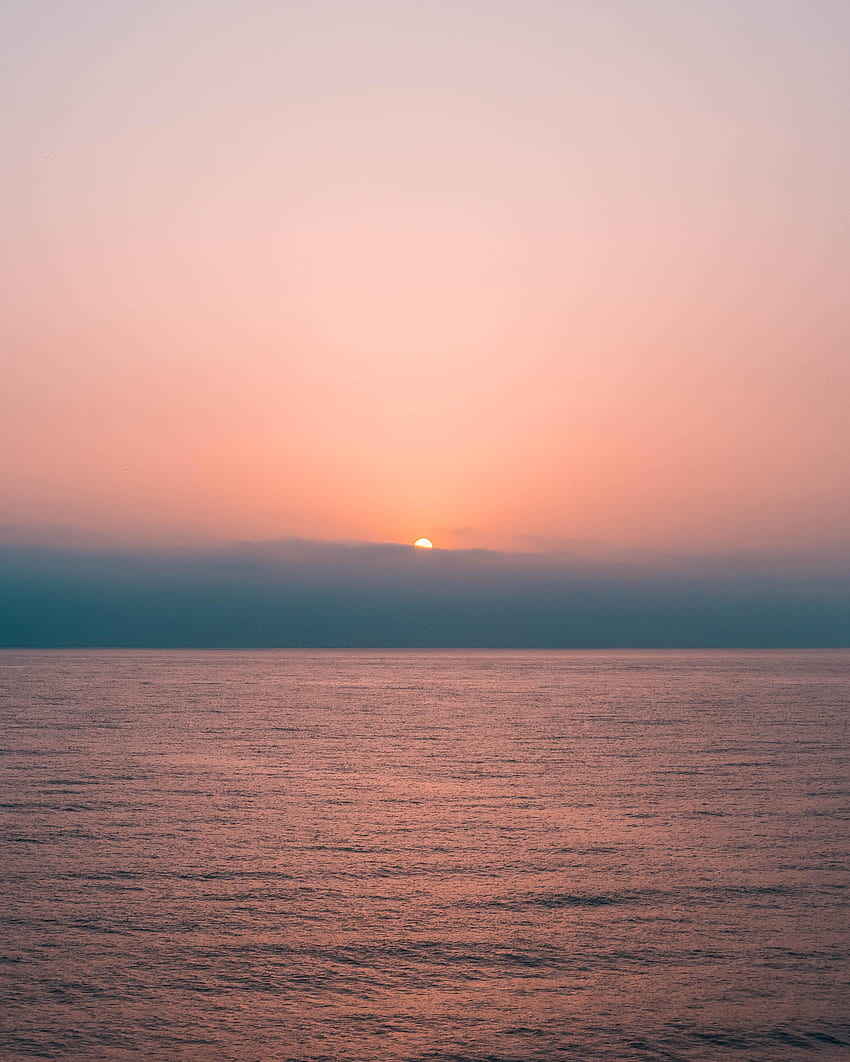 Nature, Water, Sunset, Sea, Pink, Horizon HD phone wallpaper
