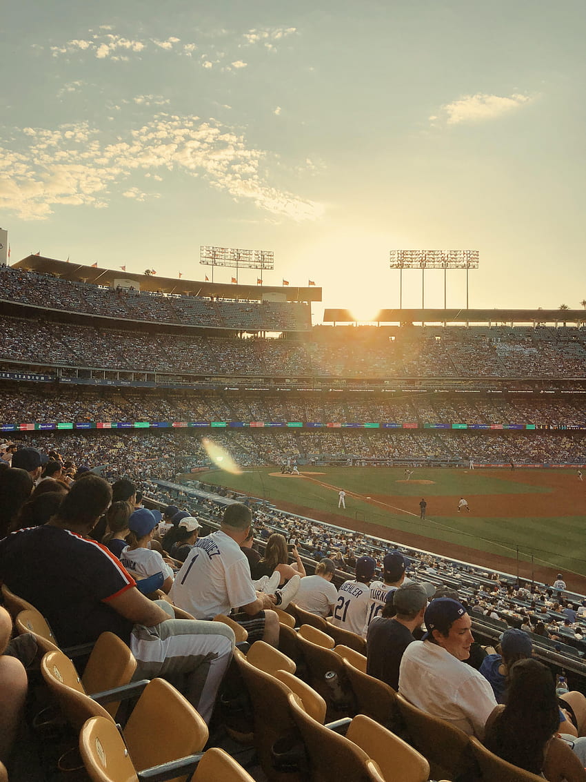 Sunset at Dodger Stadium yesterday : Dodgers HD phone wallpaper