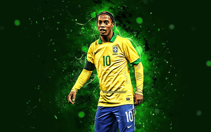 Ronaldinho, ทีมชาติบราซิล, ฟุตบอล, นักฟุตบอล, แสงนีออน, ตำนานฟุตบอล, Ronaldo de Assis Moreira, ทีมฟุตบอลบราซิล, Ronaldinho ด้วยความละเอียด . คุณสูง ตำนานฟุตบอล วอลล์เปเปอร์ HD
