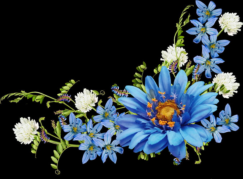 и споделете клипарт за синьо цвете - ъглова рамка със синьо цвете. Декор от сини цветя, рамка с цветя png, клипарт с цветя HD тапет