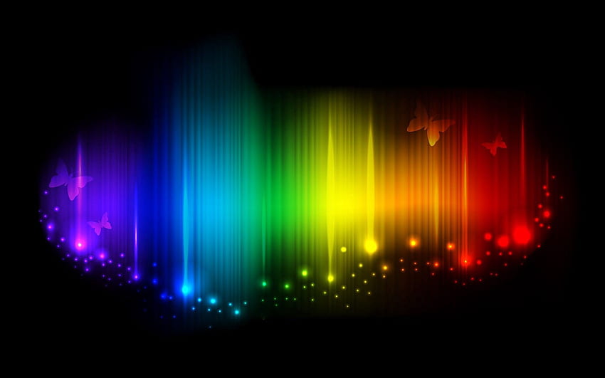 Rainbow, Abstract, Butterflies, Shine, Light, Lines, Shadow, Iridescent, Mood HD wallpaper
