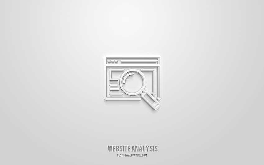 website analysis 3d icon, yellow background, 3d symbols, website analysis, seo icons, 3d icons, website analysis sign, seo 3d icons HD wallpaper