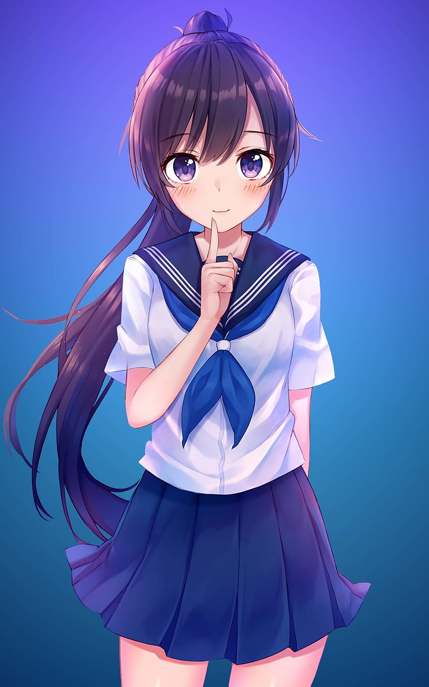 Anime Girl In School Uniform Resolution , Anime , , and Background, Anime Girl School HD phone wallpaper