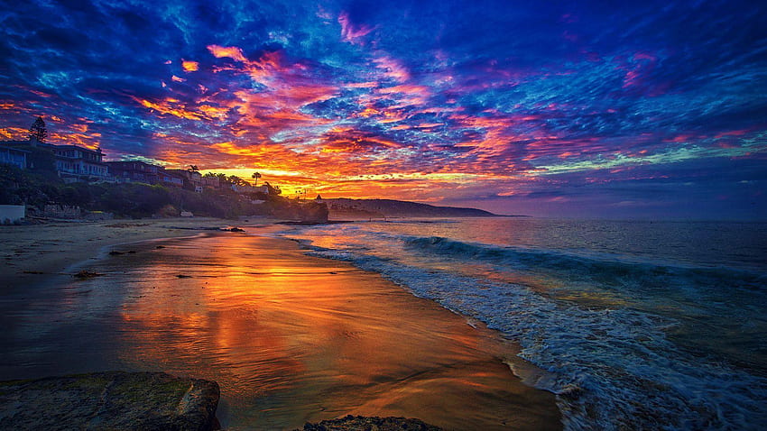 Sunrise Over California, Malibu Beach Sunrise HD wallpaper