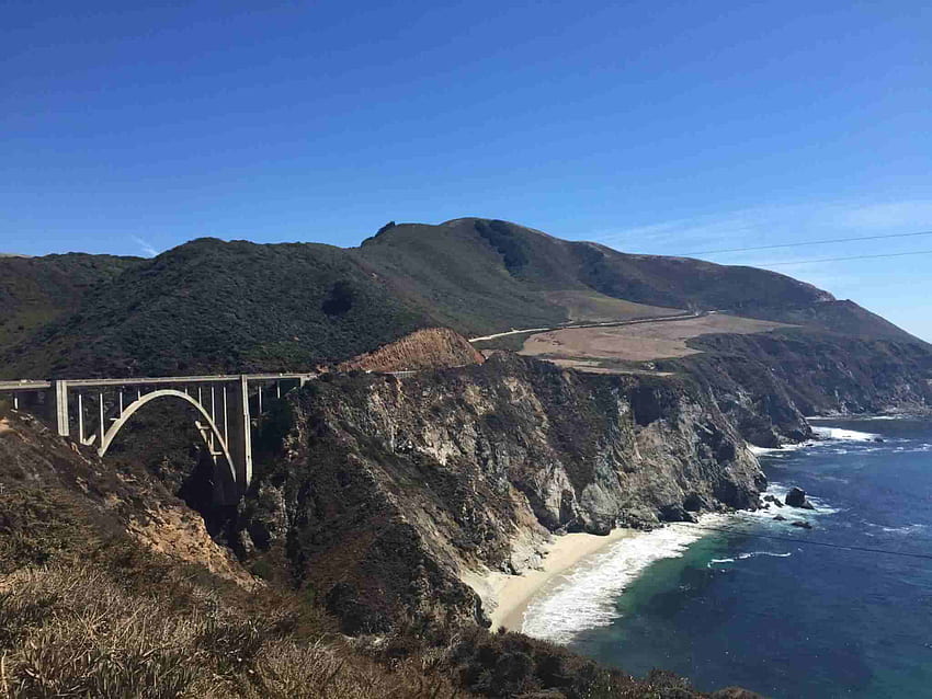 Pacific Coast Highway (Convertible Mustang) - Satu Orang dan Ranselnya Wallpaper HD