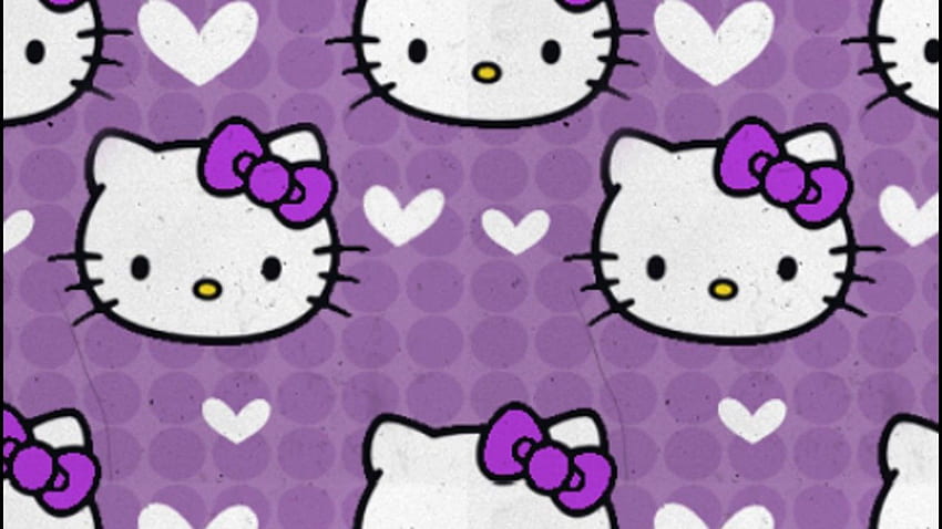 hello kitty púrpura, lindo portátil hello kitty fondo de pantalla