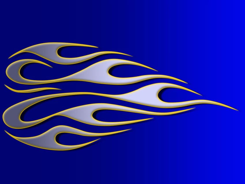 Flammen - Silber auf Blau, Tribal Flames HD-Hintergrundbild
