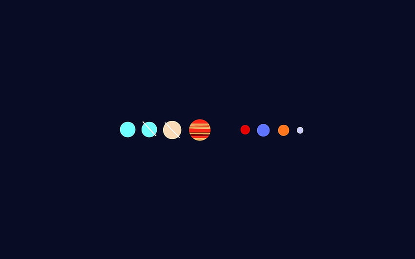 Слънчева система, минималистична слънчева система HD тапет