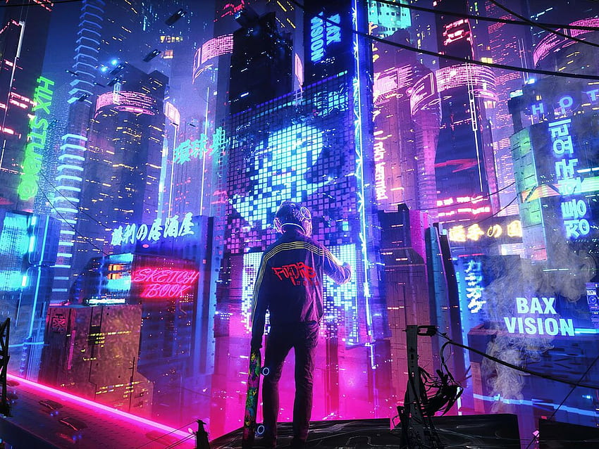 Neon City Pan Resolution , , Background, and, Neon Pink and Blue HD wallpaper