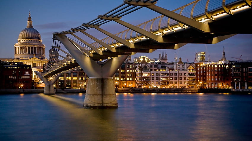 st paul, estados unidos, minnesota, puente, río, noche. Millennium Bridge Londres, Europa, Londres, San Pablo fondo de pantalla
