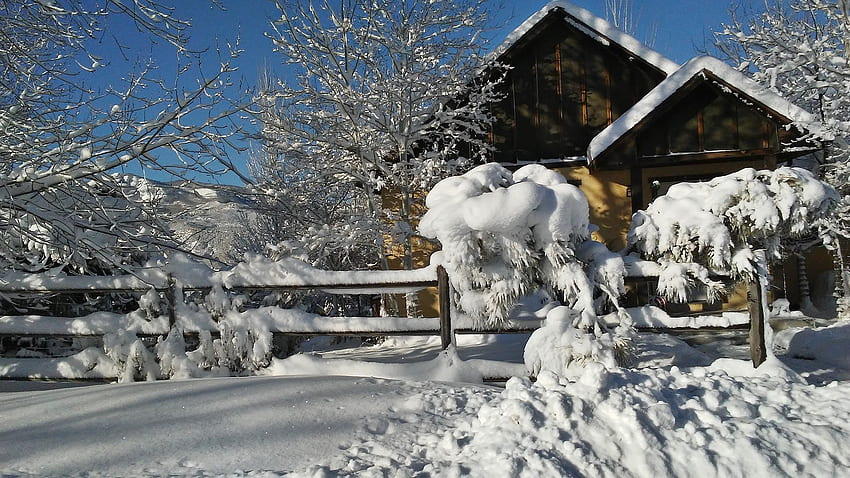 Invernal, inverno, natureza, neve, casa papel de parede HD