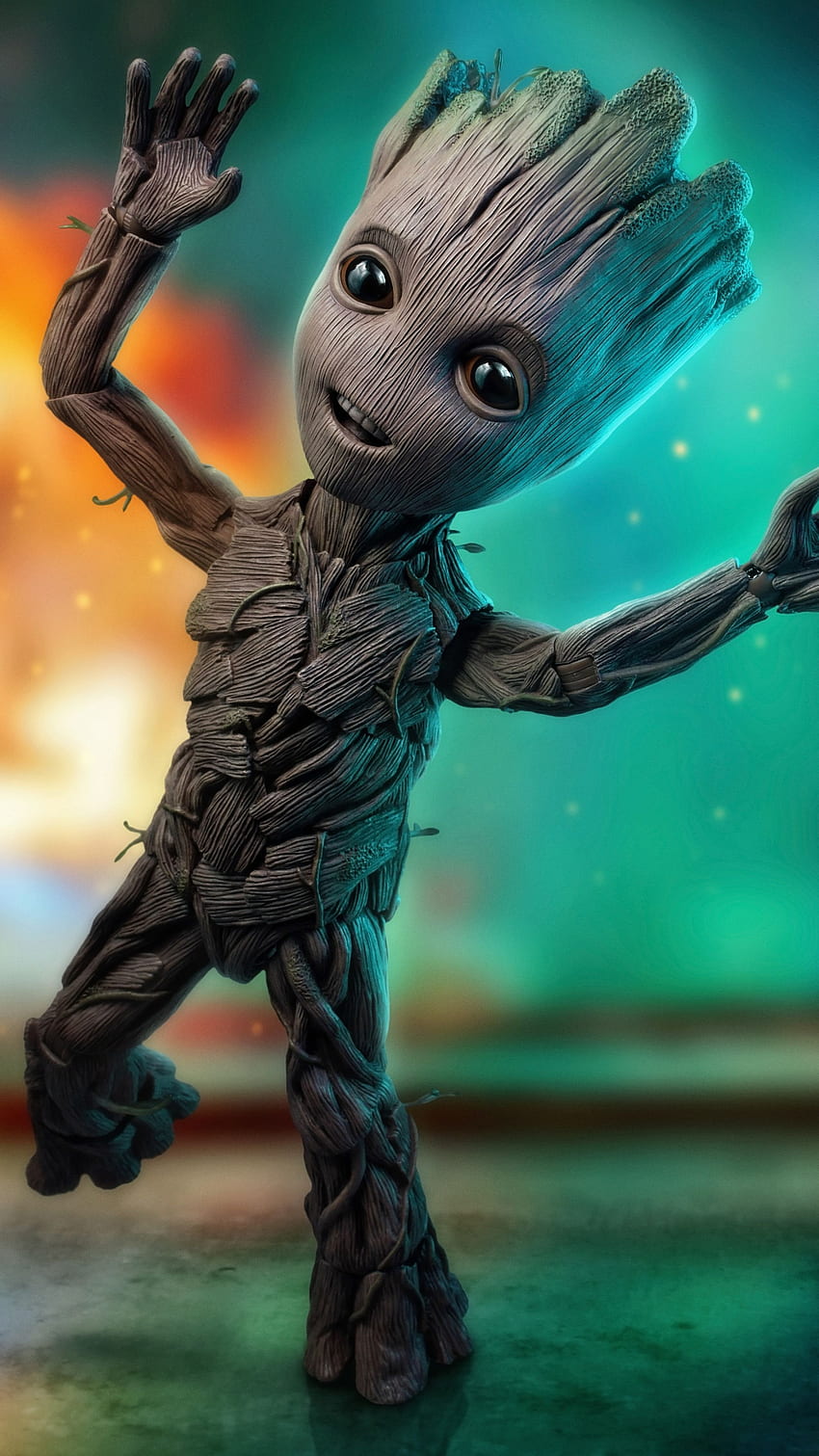 Baby-Groot-Tanzen. Ilmu Pengetahuan 7, Lustiger Groot HD-Handy-Hintergrundbild
