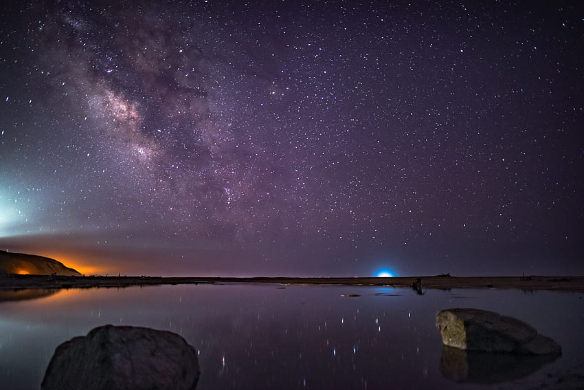 Universum, Sterne, Nacht, Violett, Sternenhimmel, Lila HD-Hintergrundbild