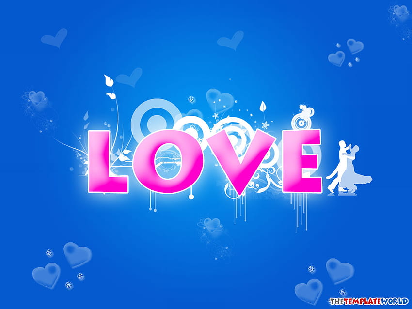 Love In Pink, azul, rosa, amor, corações, coração papel de parede HD