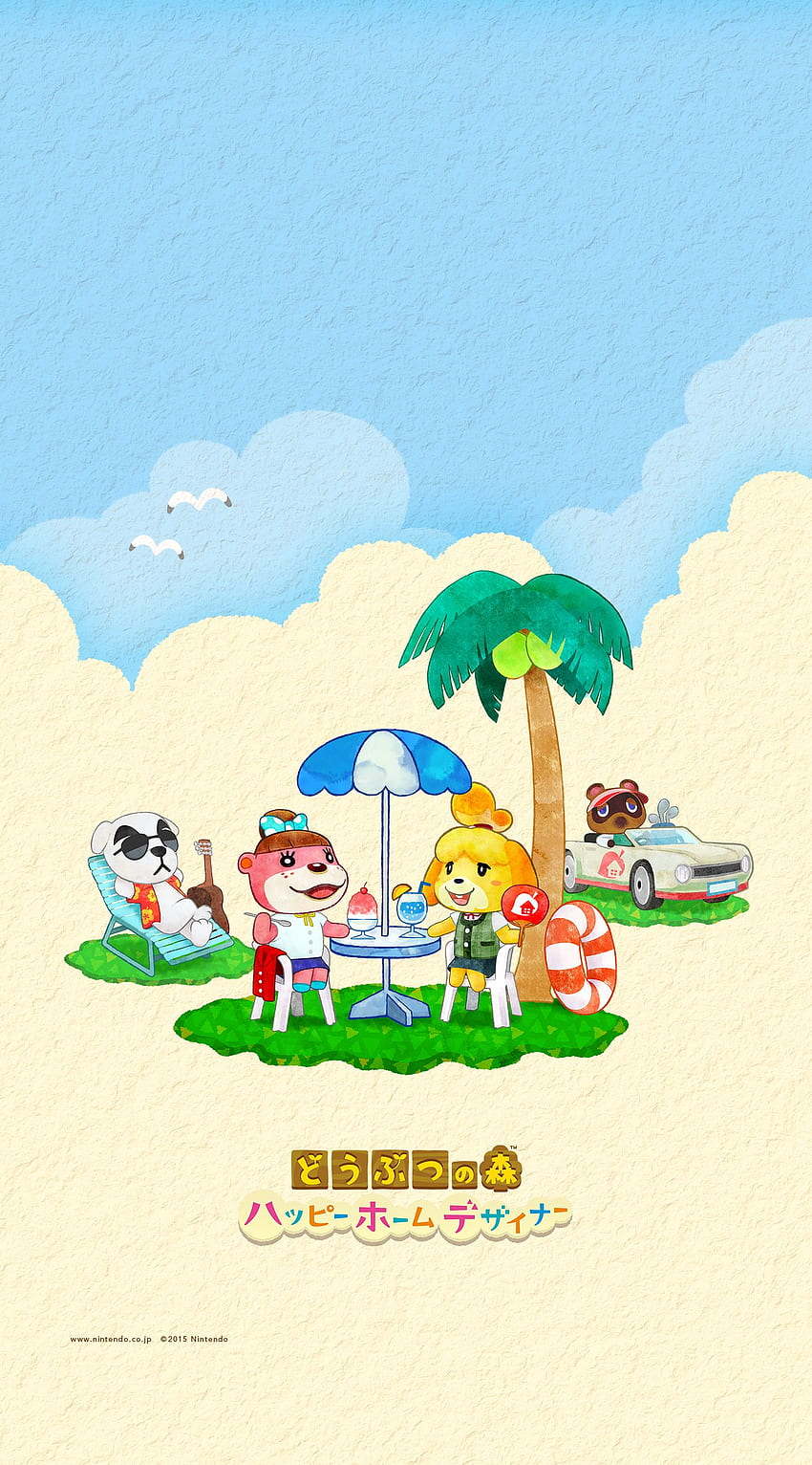 Urocze letnie Animal Crossing: Happy Home Designer od Nintendo — Animal Crossing World, Cute Animal Phone Tapeta na telefon HD