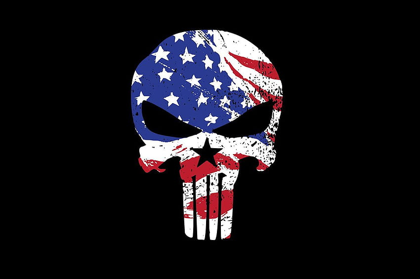 American Flag Punisher, USA Skull HD wallpaper