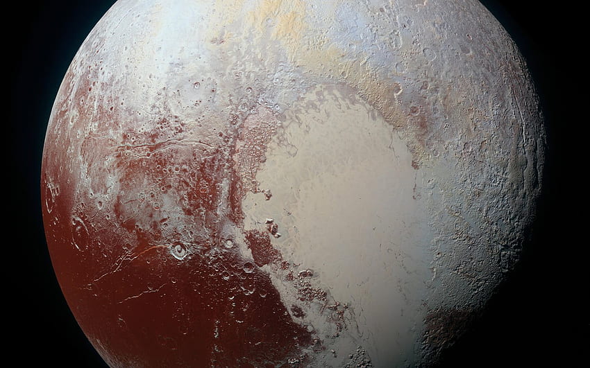 La navicella spaziale New Horizons della NASA ha catturato questa vista a colori migliorata ad alta risoluzione di Plutone a luglio Sfondo HD