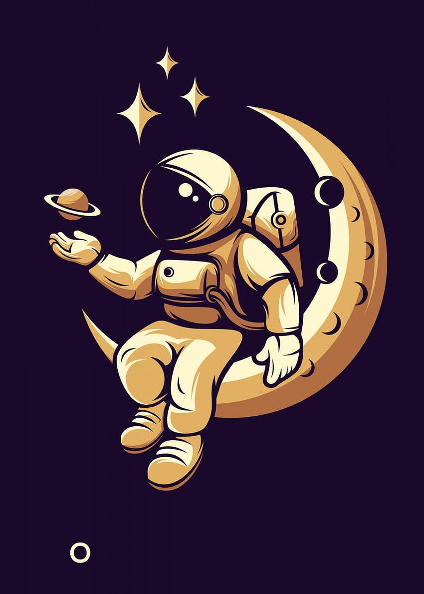 Affiche de l'astronaute par Queensy Collin. Displate. Dessins spatiaux, Art d'astronaute, Œuvres d'art spatiales, Dessin animé flottant d'astronaute Fond d'écran de téléphone HD