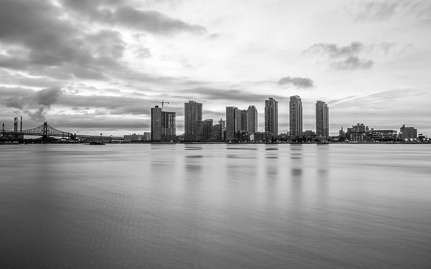 Long Island City Black and, Black and White City HD wallpaper