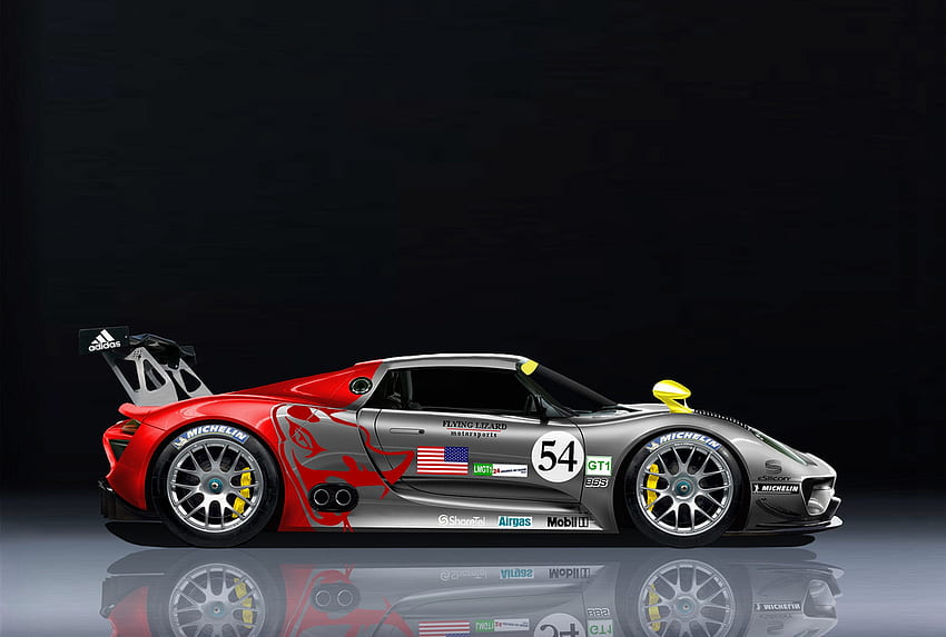 Porsche GT สีเงิน สุดยอดความเร็ว สีแดง วอลล์เปเปอร์ HD