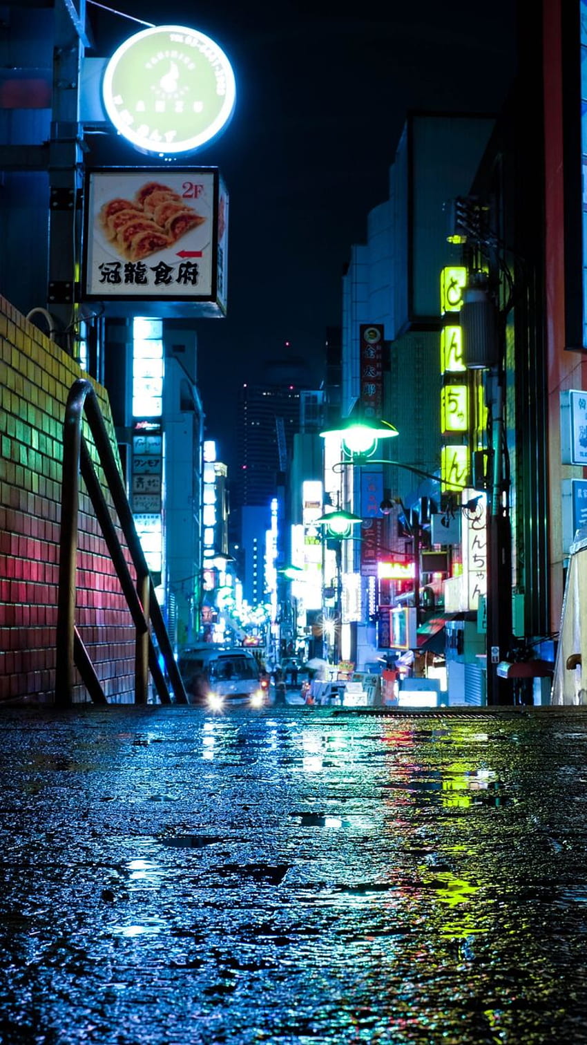 Neon Japan Street Mobile, Neon Tokyo Sfondo del telefono HD