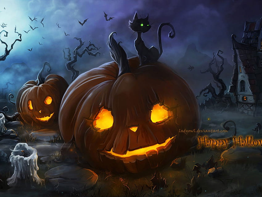 Halloween, Pumpkin, Fantasy Art, Glowing Eyes • For You, Halloween ...