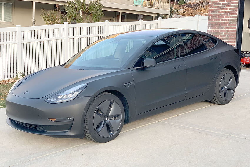 Matte black Tesla Model 3, stunning , wrap cost and info HD wallpaper ...