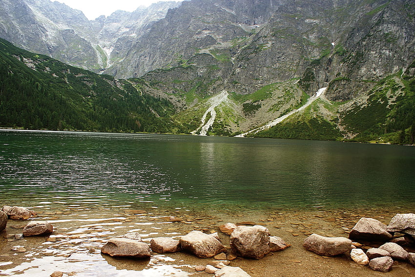 Natura, Pietre, Montagne, Lago Sfondo HD