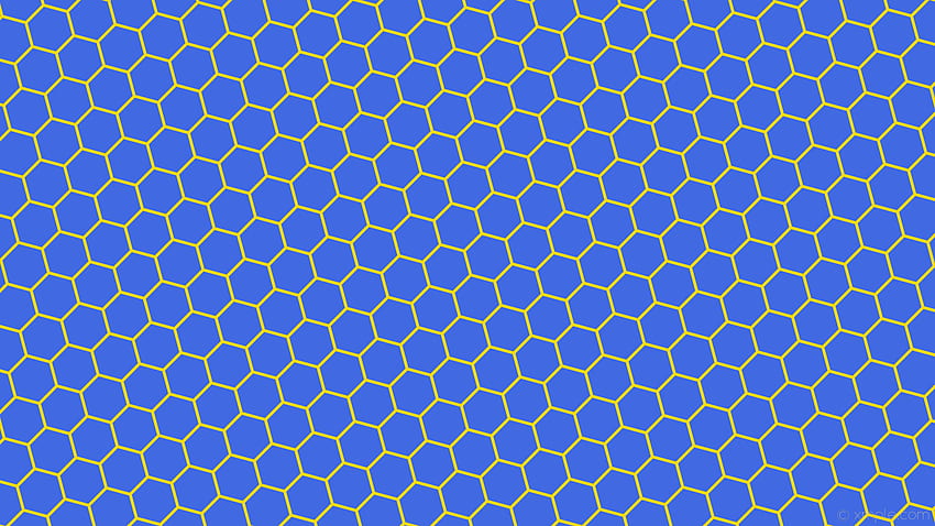 yellow hexagon beehive honeycomb blue royal blue gold HD wallpaper