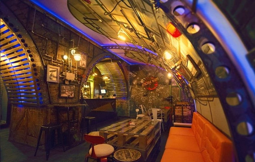 Streampunk Marine Pub, Abstract, Pub, Food, Marine, Steampunk, Beer, Fantasy HD wallpaper