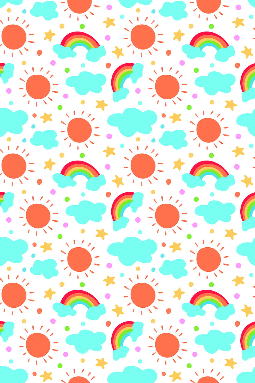 レインボーバイブスパター。 Rainbow iphone, iPhone background , Cute patterns, Cute Colorful Pattern HD電話の壁紙