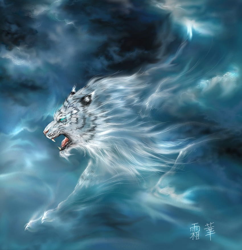 Byakko- Chinese myth: a white celestial tiger that was HD phone wallpaper