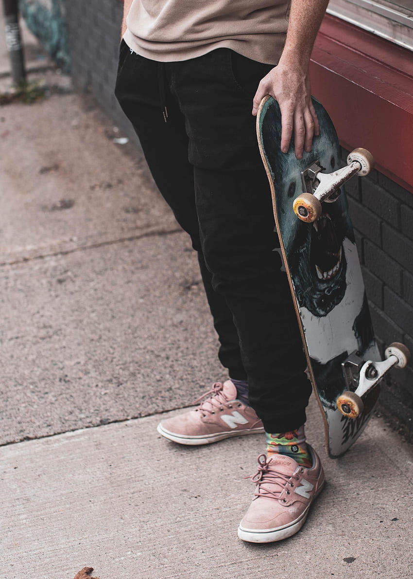 Hand, , , Legs, Sneakers, Human, Person, Skateboard HD phone wallpaper