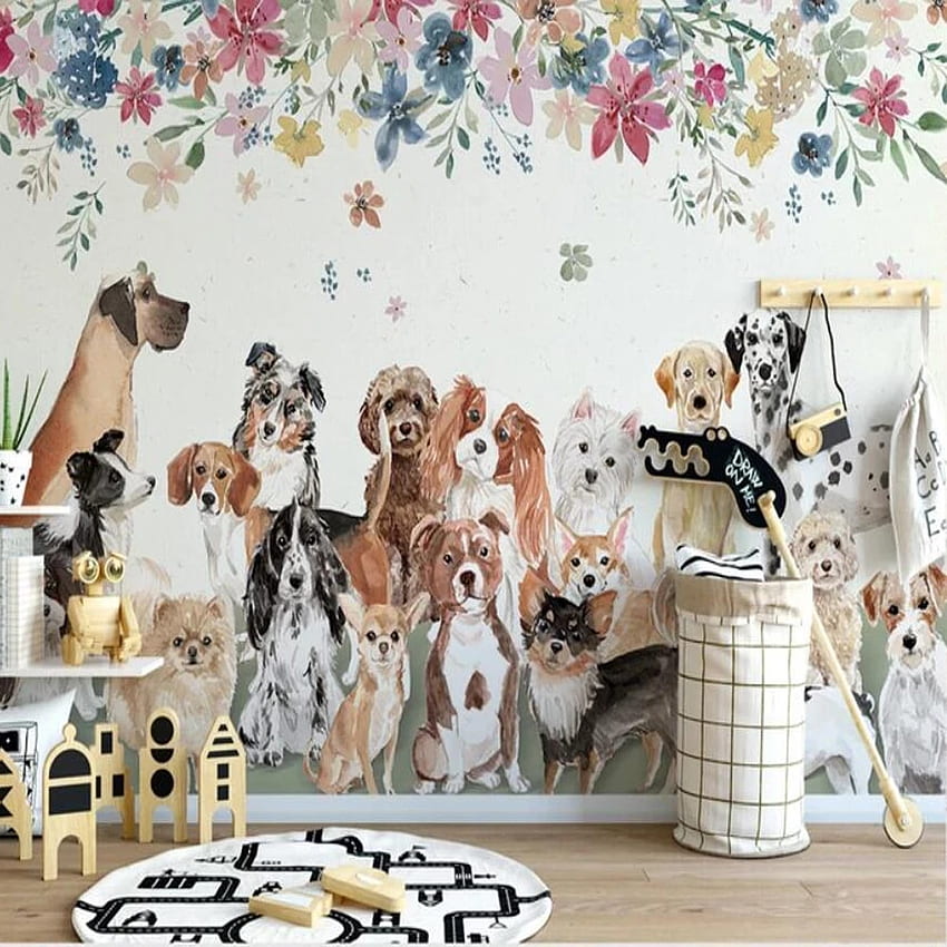 3D Creative Dog Animal Mural Art Wall Decals Wall Mural Paper Rolls Contact Paper Roll 3D Wall Murals Custom. , Artistic Animal HD phone wallpaper
