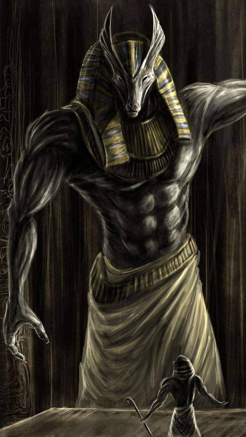 Egipski bóg Anubis, fajny Anubis Tapeta na telefon HD