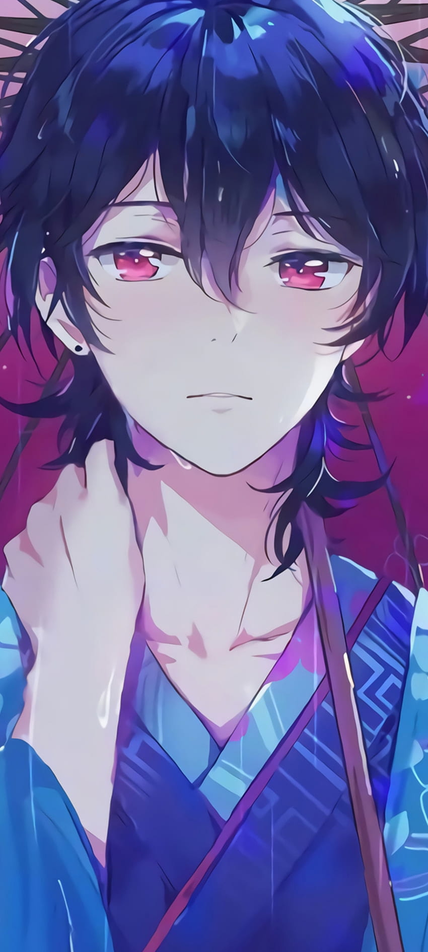 male sad anime eyes