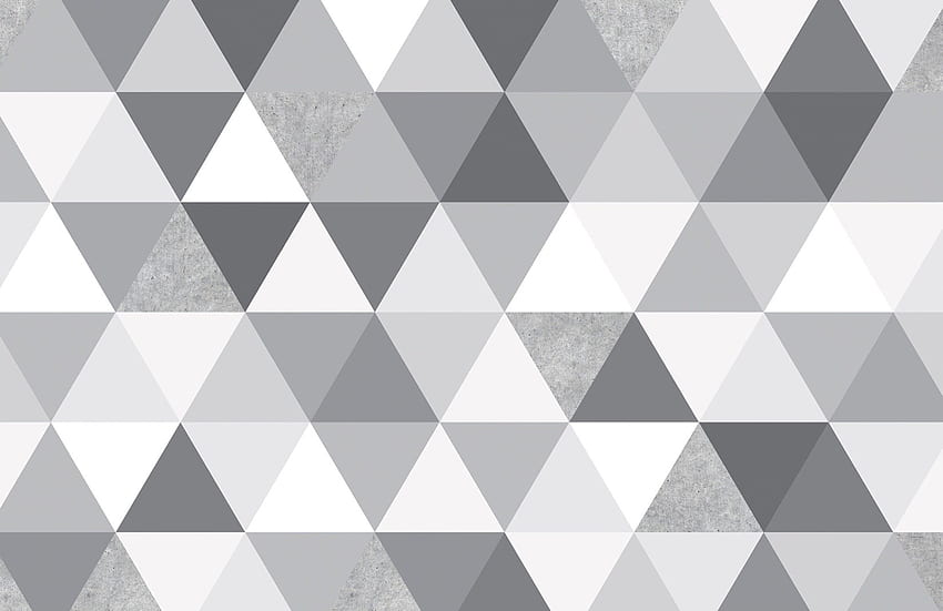 Gray Geometric Triangle Pattern Mural, Black Grey Geometric HD wallpaper