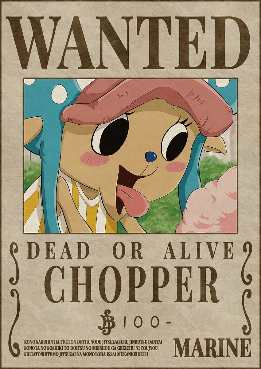 One Piece Chopper Wanted Poster Metal Poster Metal Poster – Anime