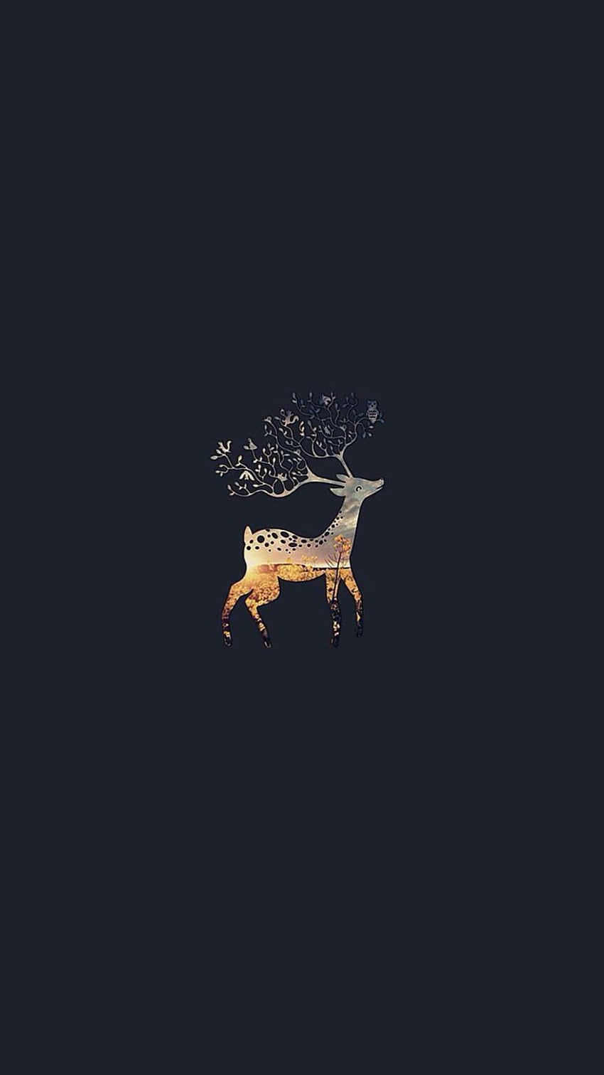 iphone cute black lovely deer branch horns iphone 6 HD phone wallpaper