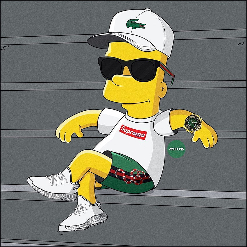 Gangster Simpsons - Bart Simpson Lacoste Hat, Bart Simpson 1080X1080 HD тапет за телефон