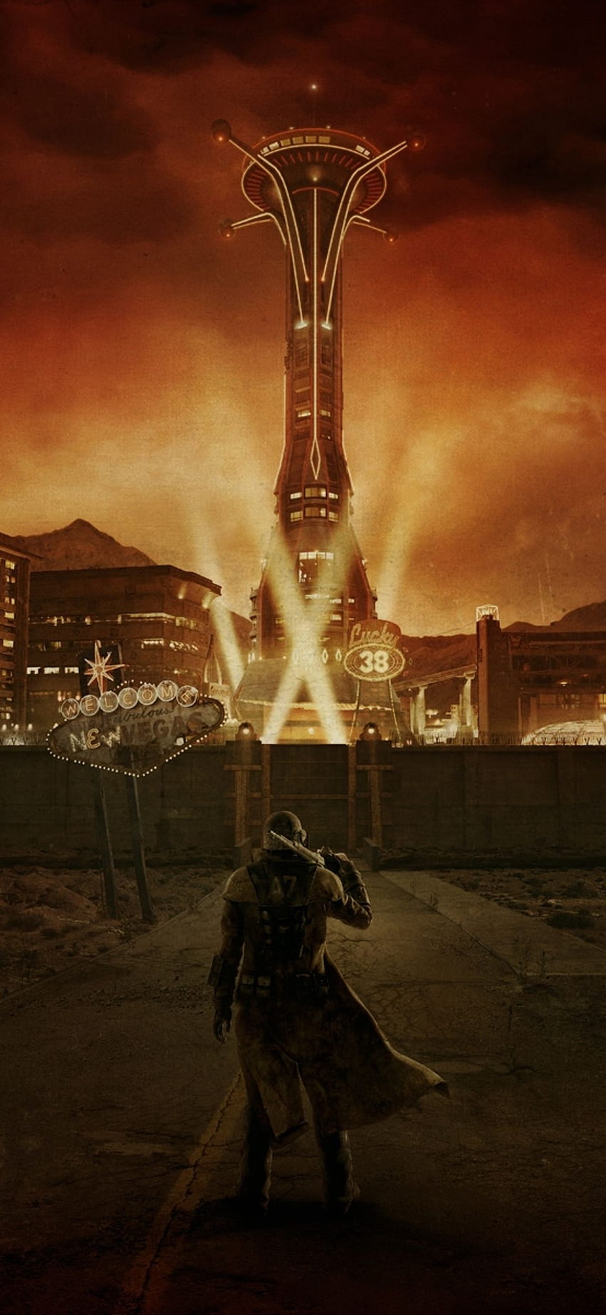 Fallout, Stadt, Licht Auflösung , Spiele , , und Hintergrund, 1080 X 2340 Fallout HD-Handy-Hintergrundbild