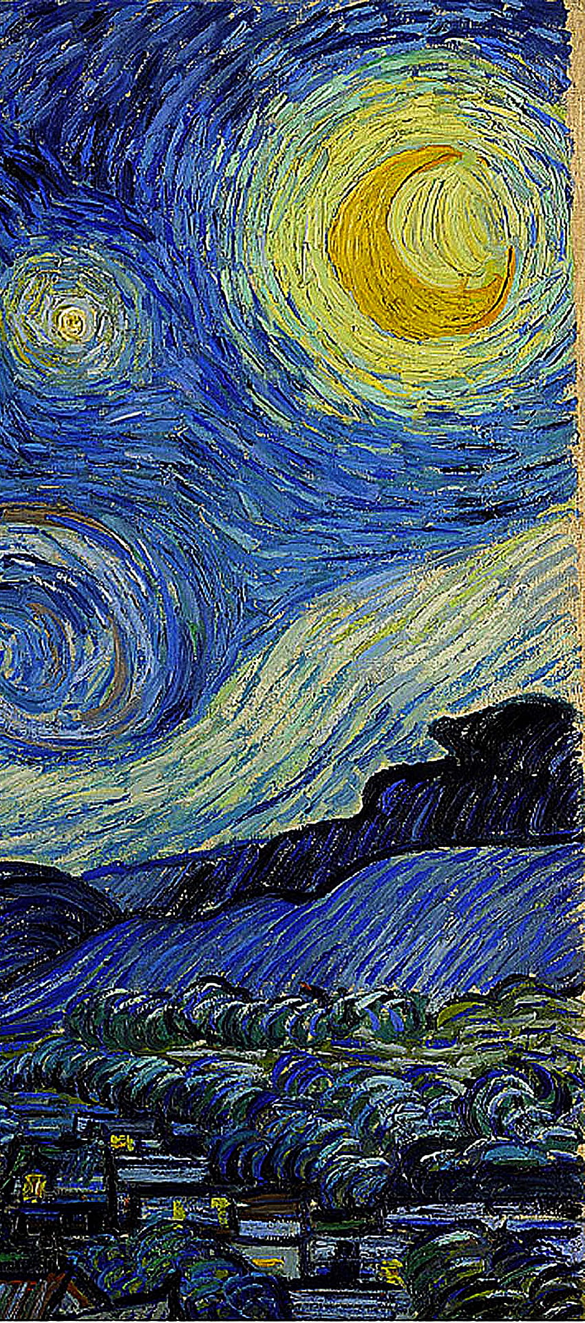 รายละเอียด Starry Night' 1889 Vincent van Gogh ศิลปะ. รถตู้ วอลล์เปเปอร์โทรศัพท์ HD