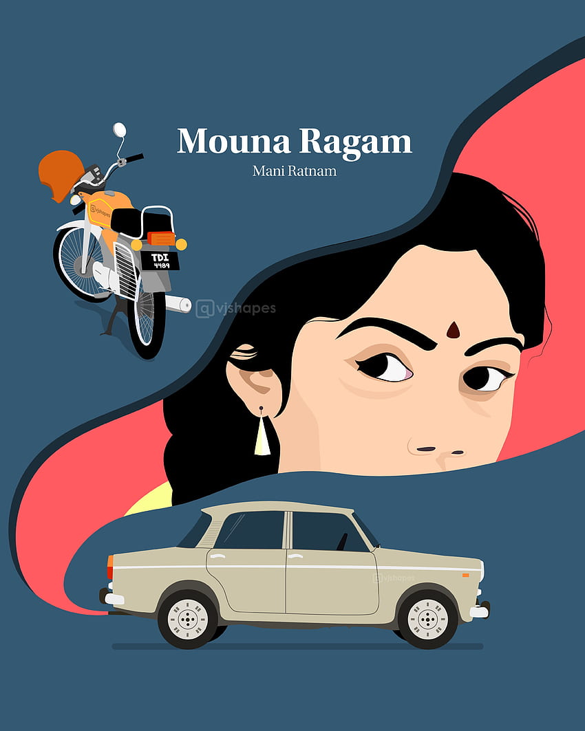 Mouna Ragam Poster. Movie posters minimalist, Movie posters design, Animated love, Mani Ratnam HD phone wallpaper