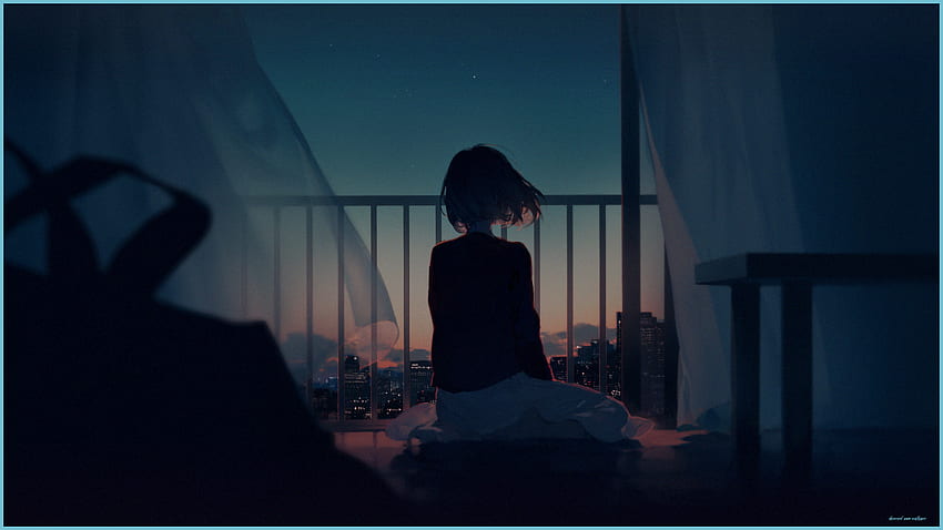 Anime Digital Art, Artwork, Women, Cityscape - Depressed Anime, Sad Depressing Anime HD wallpaper