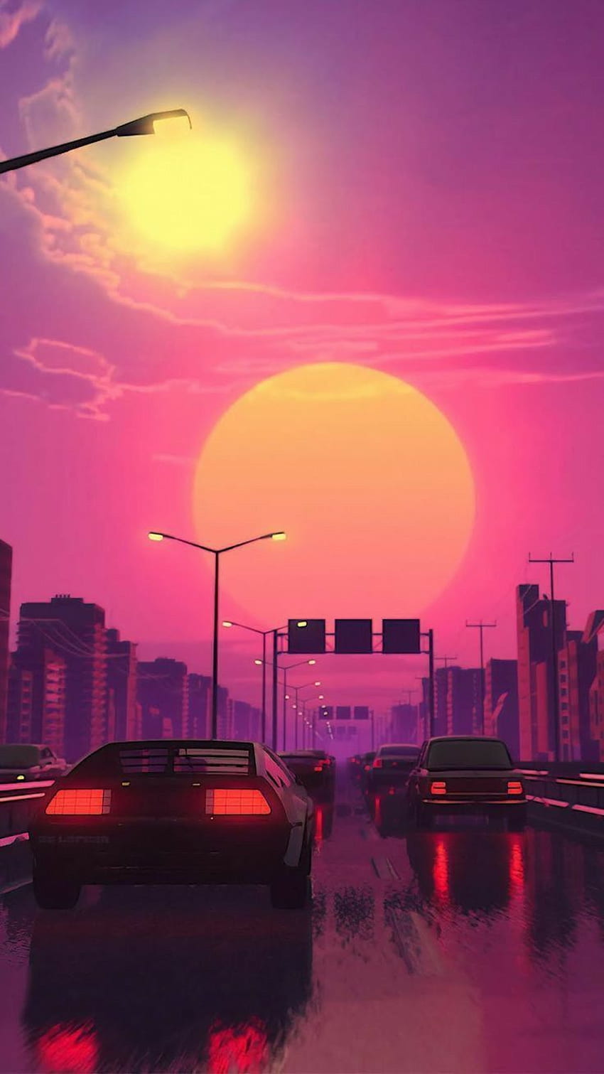 Alle Synthwave-Retro- und Retrowave-Kunststile HD-Handy-Hintergrundbild