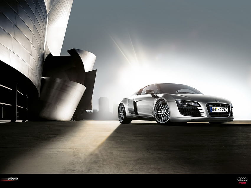 Audi R8, silver, audi, los angeles opera HD wallpaper