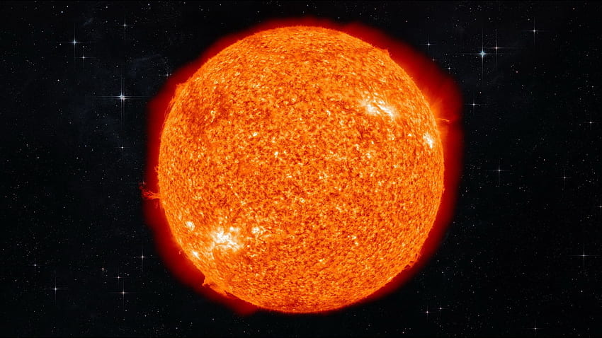 Nature space universe outer stars sun fire flames color bright heat molten lava spots orange . HD wallpaper