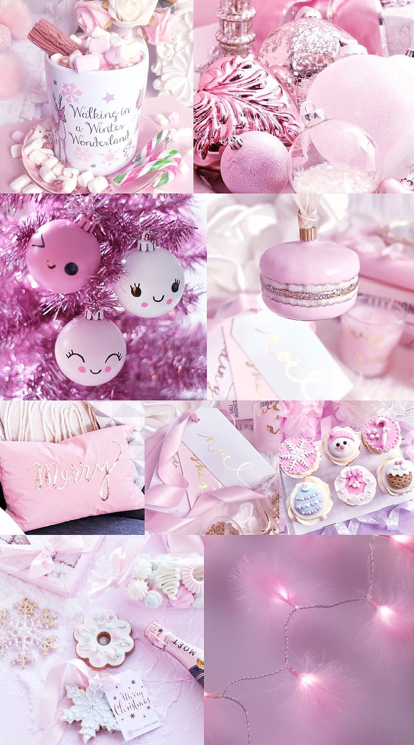Natale, iPhone, rosa, viola, carino. iPhone tumblr estetico, iPhone rosa, iPhone girly, Cute Winter Pastel Color Sfondo del telefono HD