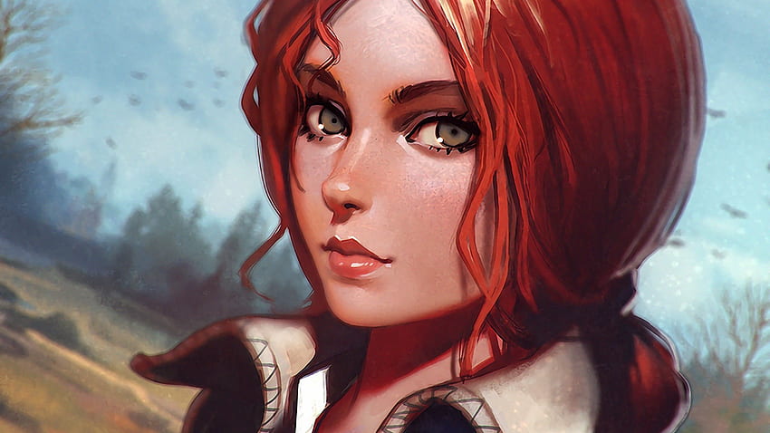 Видео игра - The Witcher 3: Wild Hunt Face Triss Merigold Red Hair HD тапет