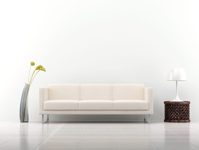 Interior, , , Lamp, Vase, Sofa, Decoration, White Background HD wallpaper